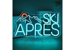 ineonlife Ski Apres Neon Light Sign,Skiing Afterwards Neon Sign for Wall, Led Signs Suitable for Ski Shops,Ski Theme Resorts,Ski Events,Parties,Bedroom,Home Decor,Gifts