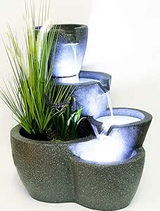 Springbrunnen Botana KW mit Beleuchtung bepflanzbar Gartenbrunnen Terrassenbrunnen Wasserspiel Kaskade Komplett Set