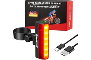 ‎MONTOP StVZO Zugelassen Fahrradlicht Set USB Akku, LED Fahrradbeleuchtung Fahrradlampe, Bike Light Fahradbeleuchtungsset INKL. Frontlichter & Rücklicht, Fahrradlichter für Kinder und Erwachsene