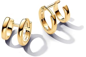 Pandora Essence Doppelte Huggie-Kreolen-Ohrringe aus Sterling Silber mit vergoldeter Metalllegierung, 263280C00