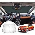 GAFAT Compatible with Renault Clio 5 V 2020-2023 2024 Sun Protection Front Windscreen Inside, Clio 5 RS Line/E-Tech Hybrid Sunshade Windscreen Parasol Sun Visor, UV Protection, Clio Accessorie