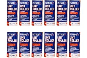 PETSDO 12 Pack of Lint Roller Refills - 252 Easy To Tear Sheets - Compatible With Various Lint Roller Handles - Suitable For Removing Lint, Pet Hair and Fuzz From Clothing, Furniture, and More
