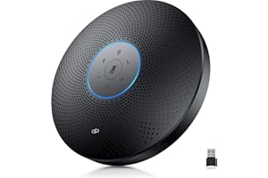 EMEET Bluetooth Konferenzlautsprecher - M2 Max USB Freisprecheinrichtung mit 4 AI mikrofonen, für 10-15 Personen Vollduplex Anruf, Konferenzmikrofon mit AUX, Dongle, Plug & Play, für Skype, Zoom usw.