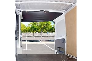 SuQurtom Rear Barn Door Awning Cover, Heavy Duty 600D Oxford Fabric Waterproof Tear Resistant Sun Shade Protection Sheleter Cover, Fit for Ford Transit Custom VW T5 T6 Renault Trafic Fiat Ducato Panel