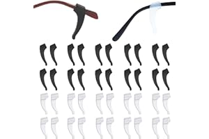 HAOBIN 20 Paar Silikon Antirutsch FüR Brillen Antirutsch GläSer Ohrhaken BrillenbüGel Antirutsch BrillenbüGel Brillenhalter Silikon Komfort Silikon Brillenhalter Schutz FüR Brillen Und Sonnenbrillen