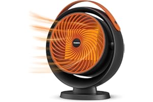 Senmeo Chauffage d'Appoint 1000W, Chauffage instantané 2S Chauffage Electrique, Radiateur Soufflant avec 2 Modes, Balance 30 ° de Haut en Bas, Protection Contre la Surchauffe et le Renversement (Noir)
