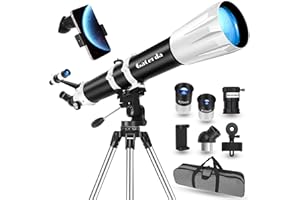 Gaterda Telescopio Astronomico, 90 mm Apertura 900mm Rifrattore Telescopio Astronomico Professionale per Adulti, Bambini e Principianti - con Borsa, Treppiede, Adattatore per Telefono