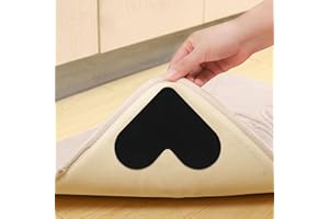 BEENNA Adesivi Antiscivolo per Tappetini, 12 Pezzi Tappetino Antiscivolo per Tappeto, Riutilizzabili e Lavabili Adesivo Antiscivolo Sottotappeto per Fissare i Tappeti per Evitare che il Tappeto Scivoli-Nero