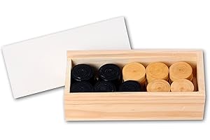 Brimtoy 35mm Draught Pieces in wooden box spare game pieces for 9 mens Morris / Checkers