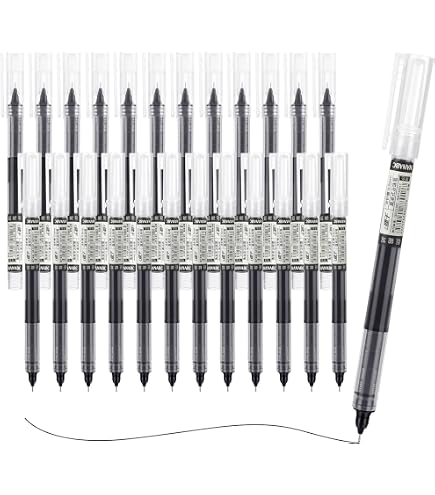 Shuttle Art Penne gel nere, confezione da 15 penne a sfera retrattili a punta fine da 0,5 mm, ad asciugatura rapida, impermeabili, scrittura liscia con impugnatura comoda, per ufficio, scuola e casa