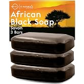 African Soap Natural Facial Body and Hands Cleansing Exfoliating Vegan Detox For Acne Psoriasis Eczema Minimizes Pores Blackh