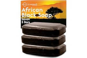 ‎O NATURALS O Naturals 3x Afrikanische Schwarze Seife/African Black Soap 342g - Natürlich, 100% Vegan & Bio-Zutaten -Feuchtigkeitsspendende Afrikanische Seife Schwarz/Black African Soap Die Gegen Akne Hilft