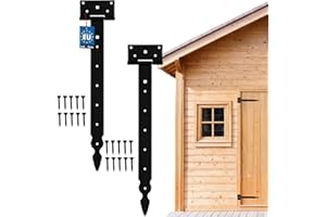 KOTARBAU® Set di 2 ganci a croce con cerniera a T, decorativi, verniciati a polvere, colore nero, 400 mm