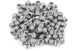 DUOKON M6 100 Piezas Insertos de Rosca de Alambre en Espiral de Acero Inoxidable - Kit Surtido de Reparación de Rosca M6x1.0x1.5D