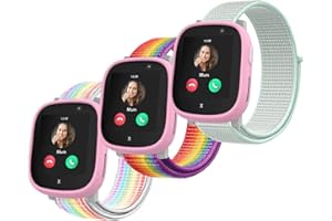 Polyjoy 3 Stück Kinder Nylon Armbänder kompatibel mit Xplora X6 Armband, Kids Smartwatch Klettverschluss Mädchen Jungen Weich Verstellbare Ersatzbänder mit Xplora X6 Play