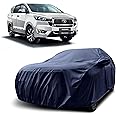 Sulfar 100% Water Resistant Car Body Cover Compatible with Mirror for Toyota Innova Crysta (Triple Stitched, Full Bottom Elastic, Navy Blue)
