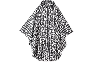 Freesmily Damen Regen Poncho stilvolle wasserdichte Regenmantel mit Kapuze Reißverschluss