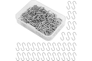 JINSION 150 Pcs Mini S Shaped Wire Hooks, 2cm /0.78 inch Stainless Steel, Double Ended, Ornament Hooks for DIY Crafts, Jewellery, Key Chains, Christmas