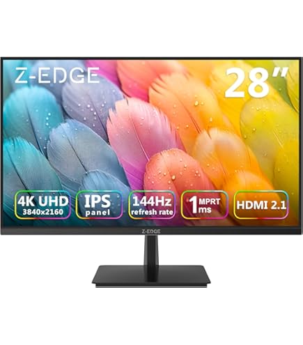 Z-Edge 27 Inch 4K Monitor 120Hz UHD IPS Panel 3840x2160, 1ms MPRT