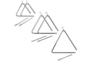 A-Star Triángulo musical de metal tradicional con batidor de metal - Paquete mixto de 5