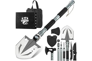 ZENHOSIT Survival Shovel with Camping Axe: Multifunctional Tactical Gear for Outdoor Adventure - 180 Degree Folding Camping Shovel Multi-Tool with Carry Pouch for Outdoor Camping Hiking