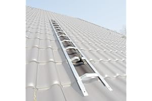 ‎WEISE STEIGTECHNIK Weise Dachauflegeleiter 4,88 m mehrteilig, 18 gewölbte Bremer Sprossen, robuste 30 cm breite Dachleiter Alu-Konstruktion, passend für alle Hohlziegel, eingenietete Verbindungslaschen, nach BGR 203