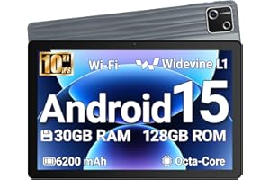 Vekoy Tablet 10 Pollici Android 15 Certificato GMS, 30GB RAM + 128GB ROM (2TB TF), Octa-Core, 6200mAh, 1280x800 HD, WiFi 6, BT 5.3, Widevine L1, Fotocamera 5MP+8MP, Tablet PC, Grigio – 2026