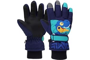 QKURT Dziecięce rękawice narciarskie, snowboardowe, rękawice śniegowe, wodoodporne i wiatroszczelne, zimowe rękawiczki dla dziewcząt i chłopców, do jazdy na nartach, snowboardzie, do biegania,