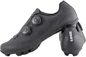 LUCK Excalibur Zapatillas Ciclismo MTB | Color Negro | Suela de Carbono SHD | Doble Cierre Rotativo ATOP | Puntera y Trasera de Refuerzo, Nuevo Diseño