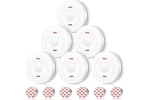 YEEFON Rauchmelder, 10 Jahre Batterie, Feuermelder mit Starkere Magnethalterung, Stumm-Funktion, 85dB Alarm, Feueralarm mit Testknopf, EN 14604 Zertifiziert, Brandschutz für Zuhause, 6 Stück