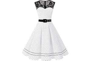 AXOE Damen Rockabilly Kleid 50er Jahre Vintage Festlich Elegant