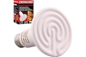 Dernord Lámpara de calor para reptiles, 75 W, lámpara de calor de tortuga, bombilla emisora de calor de cerámica, para terrario, vivarium barbudo, dragón, lagarto, serpiente, E27, color blanco