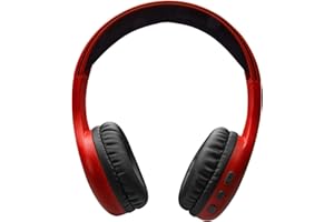 MUSIC HERO SBS Cuffie wireless regolabili con padiglioni morbidi, Microfono integrato, Tasti multifunzione, Fino a 10 ore di musica e 9.5 ore di chiamate, Rosse