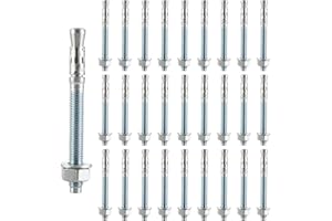 AKOLAFE 30 pièces Goujon Ancrage m10 x 110mm Boulon D'Ancrage en Acier Galvanisé M10 Goujons Ancrage en Acier Galvanise M10 pour Fixation Charges Lourdes, Béton, Maçonnerie, Pierre, Brique