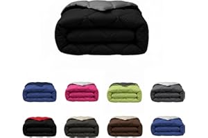 SABANALIA - Edredon Cama 135 y Edredon Cama 150 | 240x270 | Edredón nórdico de 400 g Reversible (Bicolor) | Relleno de Fibra Hueca Virgen Siliconada | Hipoalergénico | Color Gris y Negro