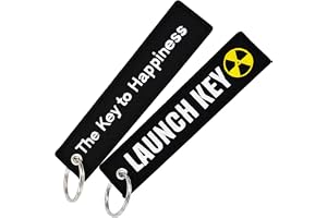 Personalized Keychain, 2 Pack Embroidery Tag Keychain, Fob Key Ring Accessories for Car Motorcycle Scooter (The Key To Happiness)