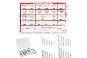 TMZELOA molla compressione assortimento molle 300 pezzi – molla inox 304 molle metalliche 23 misure, scatola organizzatore – Per fai da te riparazione officina, garage, elettronica, tende