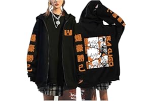 zhedu My Hero Academia Zipper Hoodies Black Long Sleeve Comfortable Hip Hop Y2k Manga Pullovers Drop Shoulder Cartoon Anime Harajuku Jackets