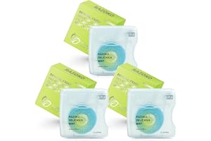 RAZOKO Coconut-Oil Infused Woven Dental Floss,Vegan and Cruelty-Free,Mint 6 Month Supply(33 Yds x 3 Units) (Mint)