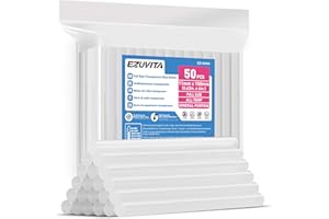 EZUVITA Full Size Hot Glue Sticks Set(50 Pack), 150mm Long x 11mm Diameter Hot Glue Gun Sticks for DIY Craft Sticky Projects