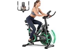 ‎JAGJOG Heimtrainer Fahrrad mit App, Magnetwiderstand Hometrainer Fahrrad, Leises Ergometer Spinning Bike Indoor, Schweres Schwungrad und Verdickt Sitz, LCD-Monitor, Tablet-Halter, Bis 150KG