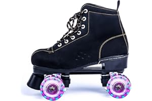 CYYZB Classic Roller Skates Artistic, Quad Roller Skates, Roller Boots with PU Light Up Wheel Cowhide Upper Material, for Girls Boys, Men And Womens, Adult