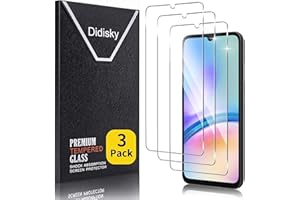Didisky Lot de 3 Protecteur Verre Trempé pour Samsung Galaxy A05S/A05, Film Protection écran, dureté 9H, Pas de Bulles, Haute définition