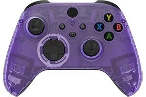eXtremeRate Front Gehäuse für Xbox Series X&S Controller, DIY-Ersatz Vorderseite Hülle Zubehör Set, Custom Case Shell für Xbox Core Controller Model 1914-Transparent Kristall Lila(KEIN Gamepad)