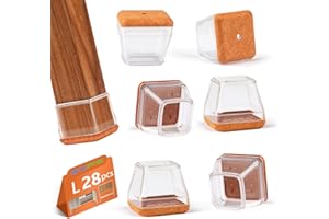 BAIPOK 28 Piezas Protectores de Silla, Fundas de Silicona para Piernas de Silla con Fieltro Envuelto, Almohadillas Protectoras para Pies de Muebles