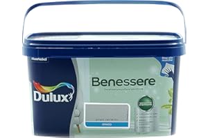 Dulux Benessere Pittura Colorata all'Acqua per Interni Superlavabile Anti Muffa Anti Batteri con Ioni D'Argento, 2.5 Litri, Grigio Cemento, 2.5L