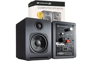 Audioengine A1 Bluetooth Computer Speakers - for Desktop, Laptop, PC Speakers, Turntables with Subwoofer Out (Pair, Grey)