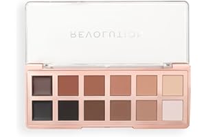 REVOLUTION BEAUTY LONDON Revolution The Master Icon Matte Nudes Palette – Palette di 12 ombretti Nude opachi ad alta pigmentazione, Vegan & Cruelty-Free