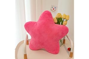 HAILMKONT Kuschelkissen Kinder Sternkissen, Weiche Flauschige Sternform Zierkissen Sofakissen, Kuschelkissen in Stern Form, Plüsch Kissen Dekokissen für Kinderzimmer Schlafzimmer Deko (40cm, Rosenrot)