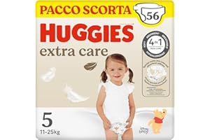 Huggies Extra Care, Pannolini Taglia 5 (12-17 Kg), Design Disney, Pacco Scorta, 54 Pz